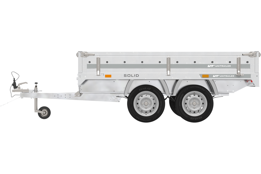 Zweiachsanhänger 254×151 mit Unitrailer Vollgummirädern 250/2 dmc 750 kg