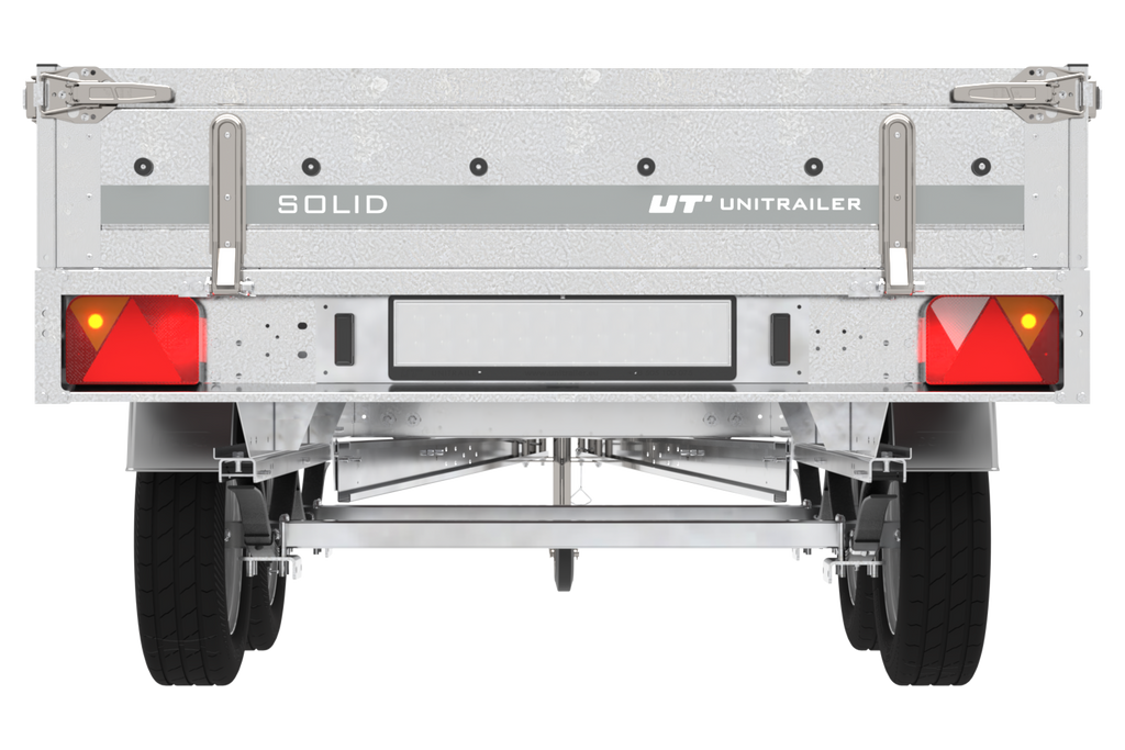 Zweiachsanhänger 254×151 mit Unitrailer Vollgummirädern 250/2 dmc 750 kg
