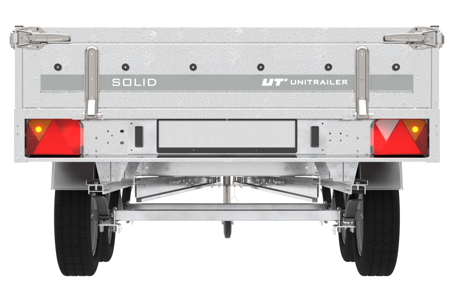 Zweiachsanhänger 254×151 mit Unitrailer Vollgummirädern 250/2 dmc 750 kg