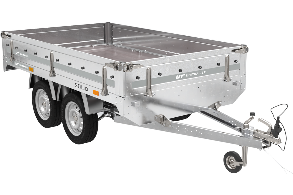 Zweiachsanhänger 254×151 mit Unitrailer Vollgummirädern 250/2 dmc 750 kg
