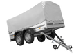 UNITRAILER 264/2 KIPP DOPPELAGS-ANHÄNGER MIT STÜTZRAD, ÜBERROLLBÜGEL UND GRAUER PLANE