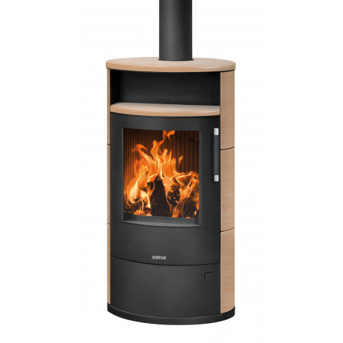 Justus Kaminofen Island 7 2.0 – Stahl Schwarz, 7 kW